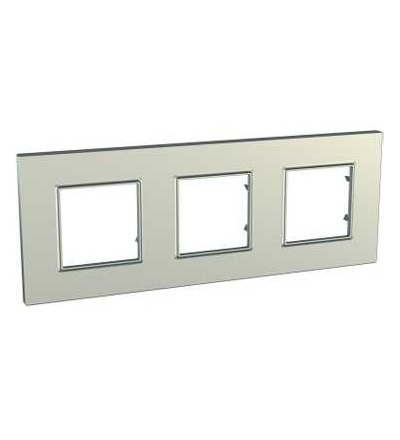 MGU6.706.57 Unica Quadro Metallized, krycí rámeček, trojnásobný, H71/V71, titanium, Schneider Electric