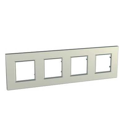 MGU6.708.57 Unica Quadro Metallized, krycí rámeček, čtyřnásobný, H71/V71, titanium, Schneider Electric
